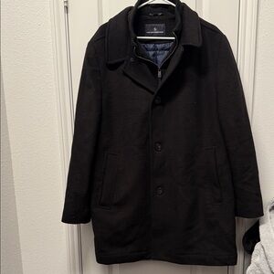 Hart Schaffner Marx Black Wool Pea Coat